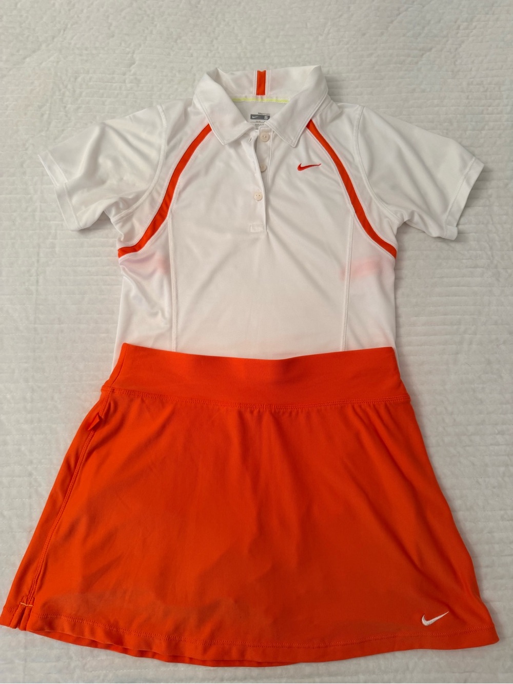Nike White and Orange Golf/Tennis outfit